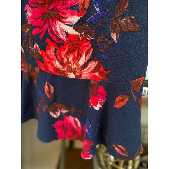 Charles Henry Nordstrom Floral Shift Dress Navy S - Picture 7 of 10